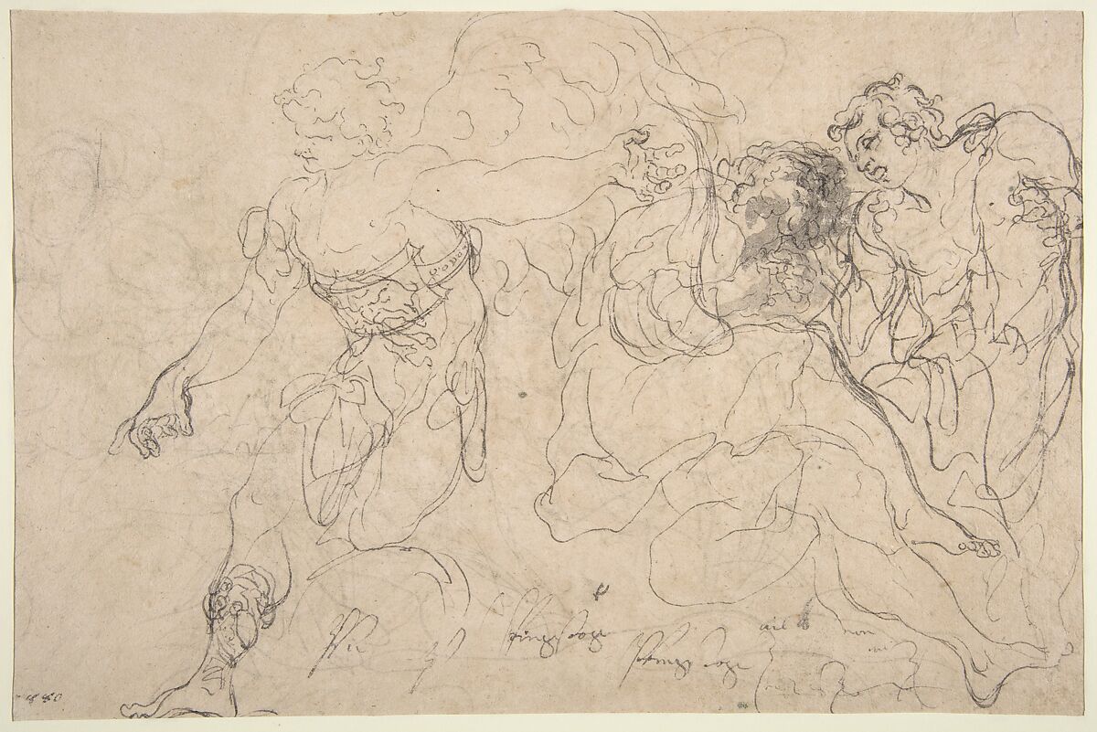 The Discovery of Romulus and Remus (recto); Three Ancient Soldiers (verso), Paolo Pagani (Italian, Castello Valsolda 1661–1716 Milan), Pen and brown ink, brush and brown wash, on brownish paper
