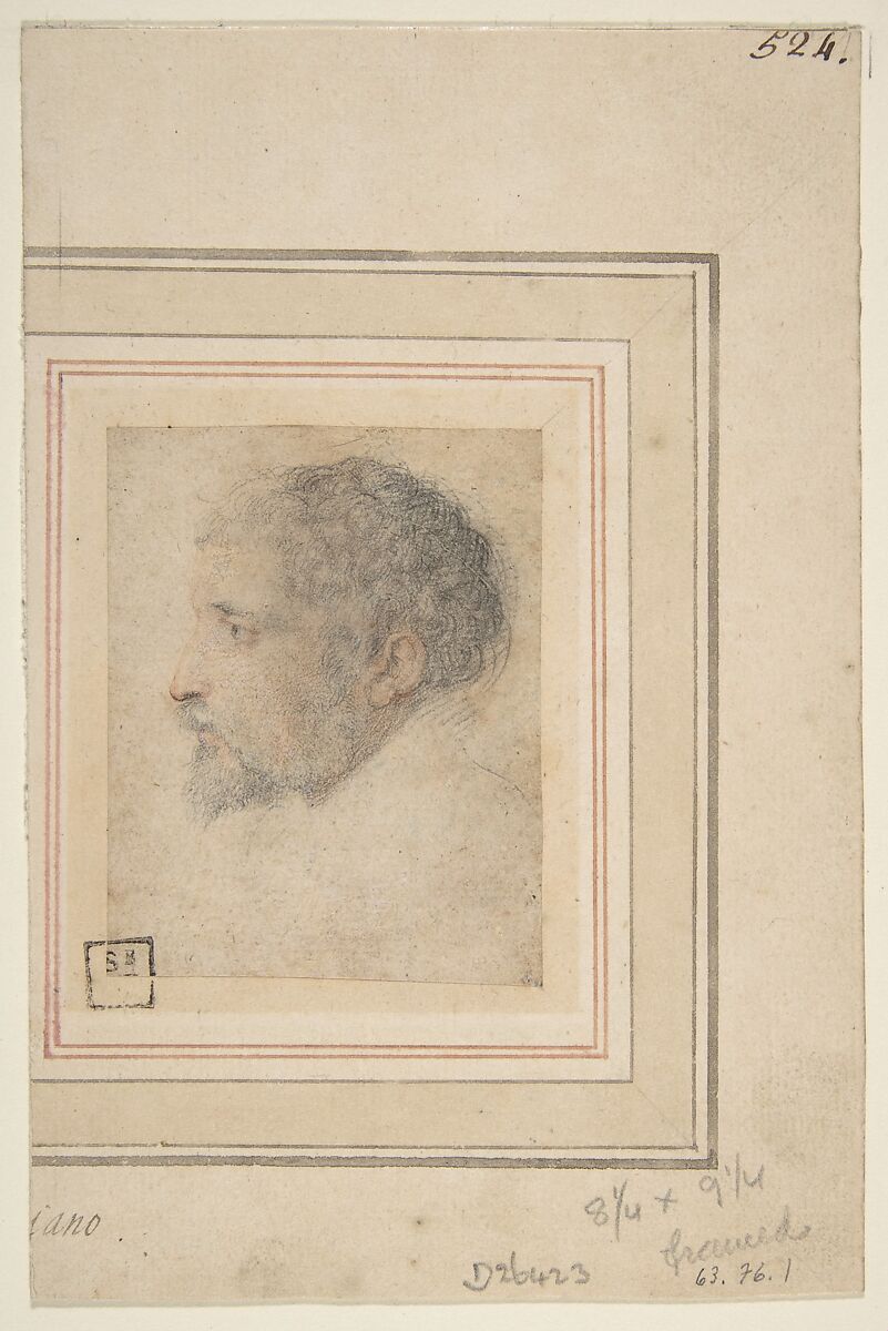 Head of man in Profile to Left, Attributed to Parmigianino (Girolamo Francesco Maria Mazzola) (Italian, Parma 1503–1540 Casalmaggiore), Red chalk (face) and black chalk (hair, beard, and eyes)