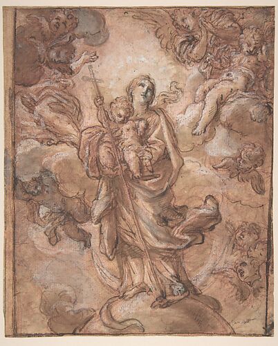 The Virgin Immaculate with the Christ Child in Glory (recto); Rinaldo and Armida (verso)