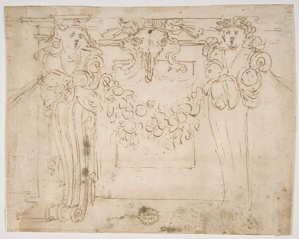 Sketch for a wall panel in the Sala Paolina at Castel Sant' Angelo, Rome