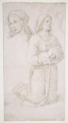 Study of a Kneeling Youth and of the Head of Another