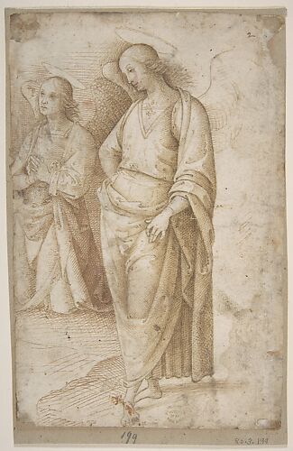 Two Figures of Angels Standing