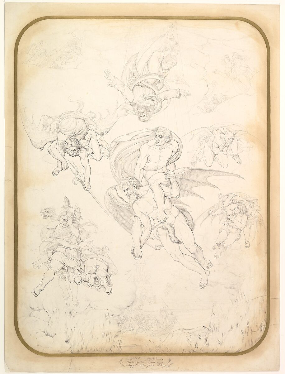 Last Judgment, after Michelangelo, Tommaso Piroli (Italian, Rome 1752–1824 Rome), Ink and graphite 