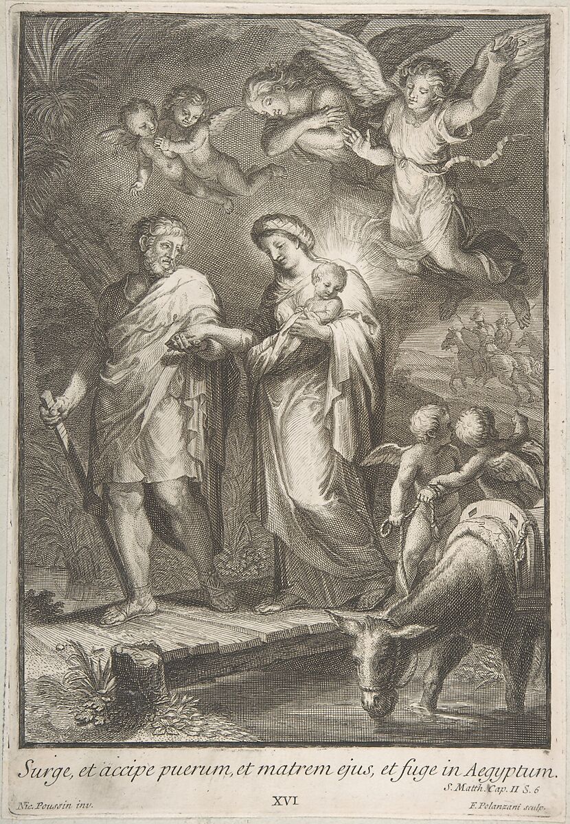 The Flight into Egypt, Francesco Polanzani (Italian, Noale near Venice 1700–after 1783 Venice (?)), Engraving 