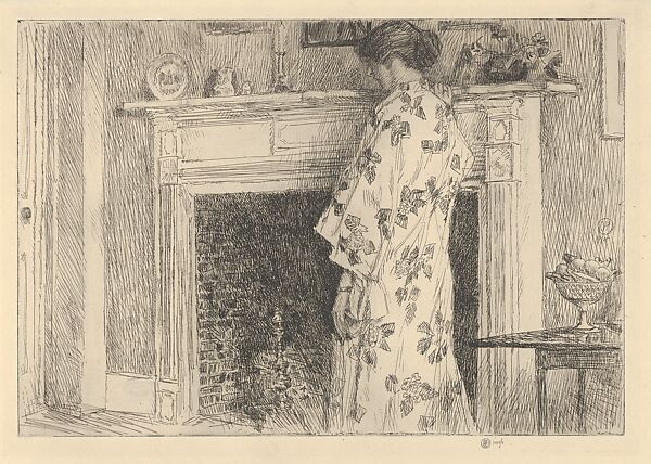 The White Kimono, Childe Hassam (American, Dorchester, Massachusetts 1859–1935 East Hampton, New York), Etching and drypoint 