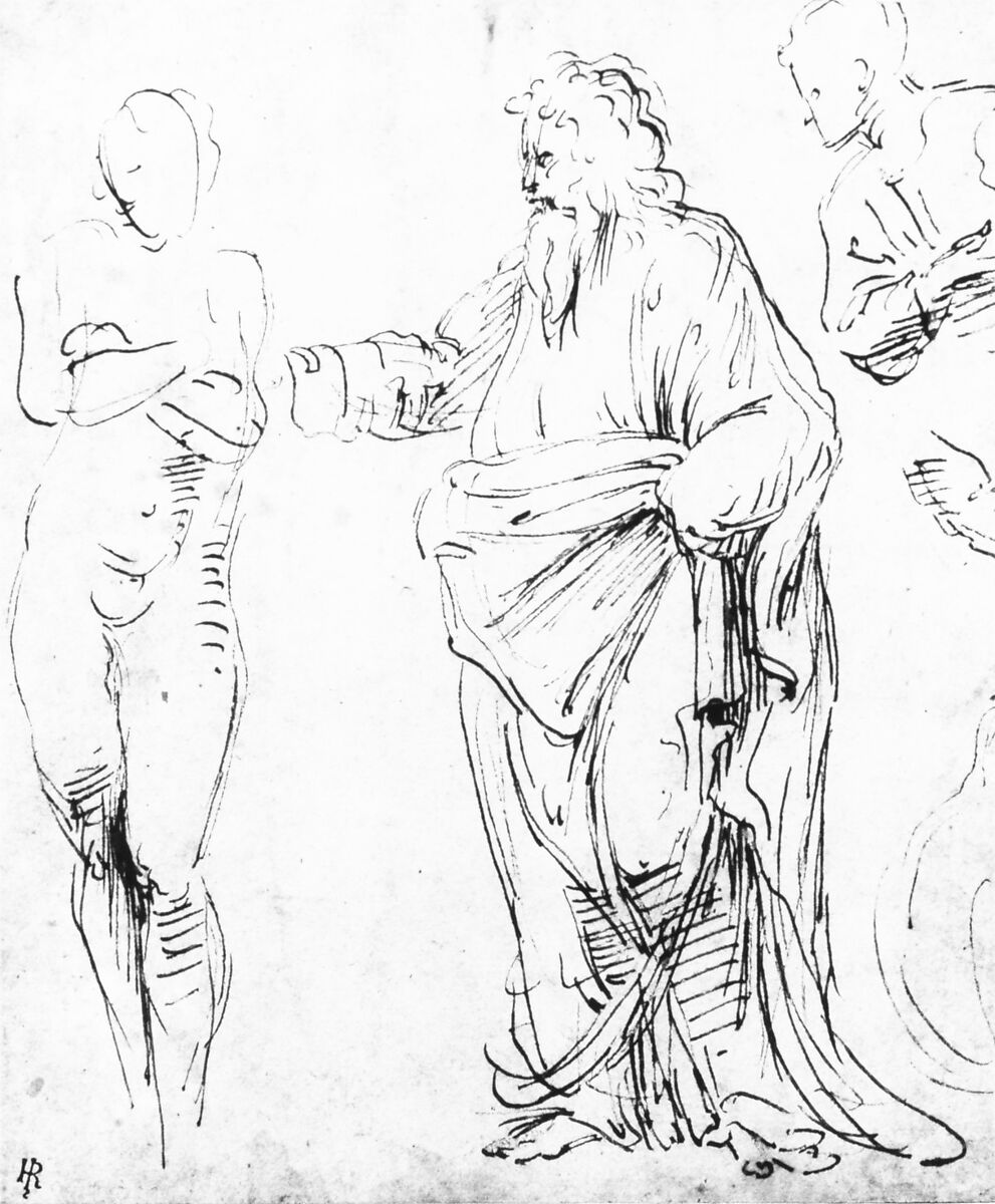 Creation of Eve, Vincenzo Tamagni (Italian, San Gimignano 1492–ca. 1530 San Gimignano), Pen and brown ink