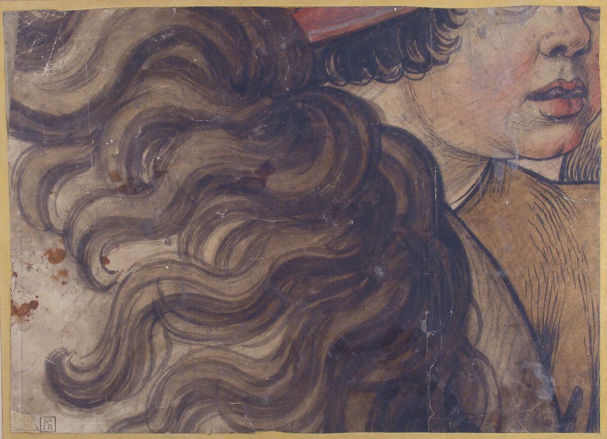 Head of a boy and section of a horse's mane, School of Raphael (Raffaello Sanzio or Santi) (Italian, Urbino 1483–1520 Rome), Brush, brown and red gouache, over a little black chalk
