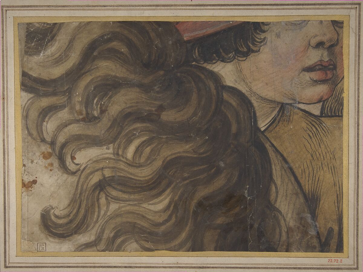 Head of a boy and section of a horse's mane, School of Raphael (Raffaello Sanzio or Santi) (Italian, Urbino 1483–1520 Rome), Brush, brown and red gouache, over a little black chalk 