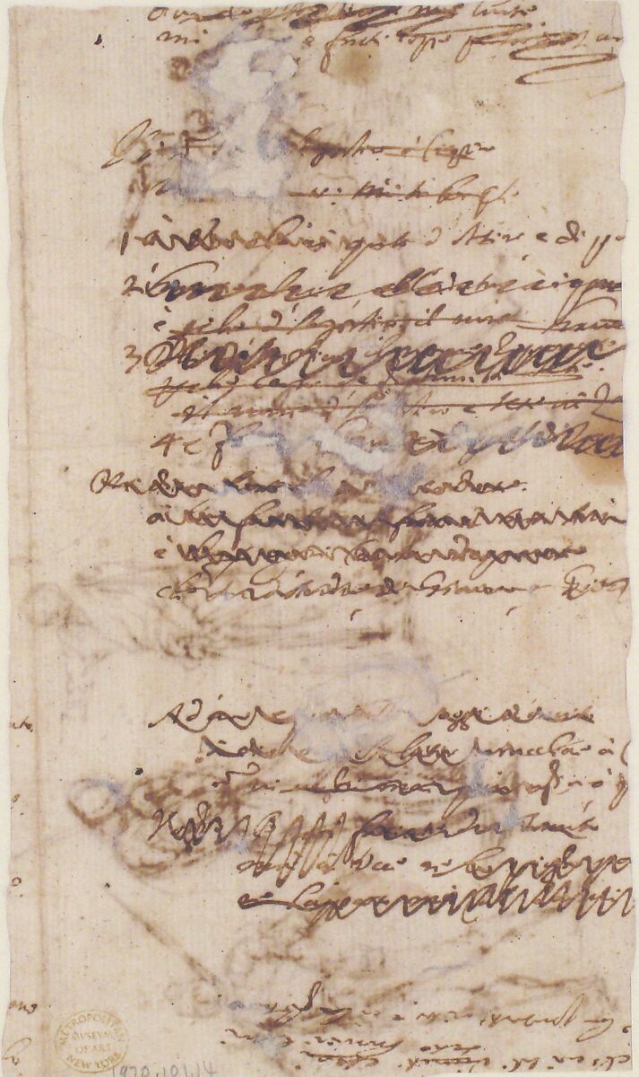 Two Standing Soldiers and Six other Figures, Salvator Rosa (Italian, Arenella (Naples) 1615–1673 Rome), Pen and brown ink