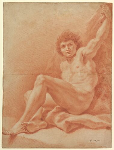 Seated Nude Male Figure (recto); Seated Figure (verso)