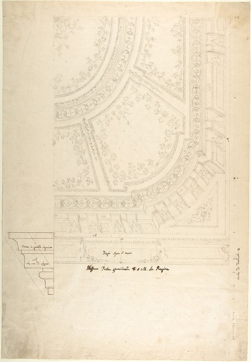 Design for a Ceiling, Leonardo Marini (Italian, Piedmontese documented ca. 1730–after 1797), Graphite or leadpoint; some pen and brown ink 