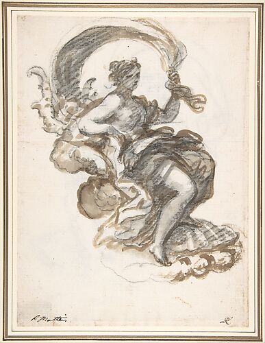 Studies of a Reclined Woman on a Seashell, for the Triumph of Galatea (recto and verso)