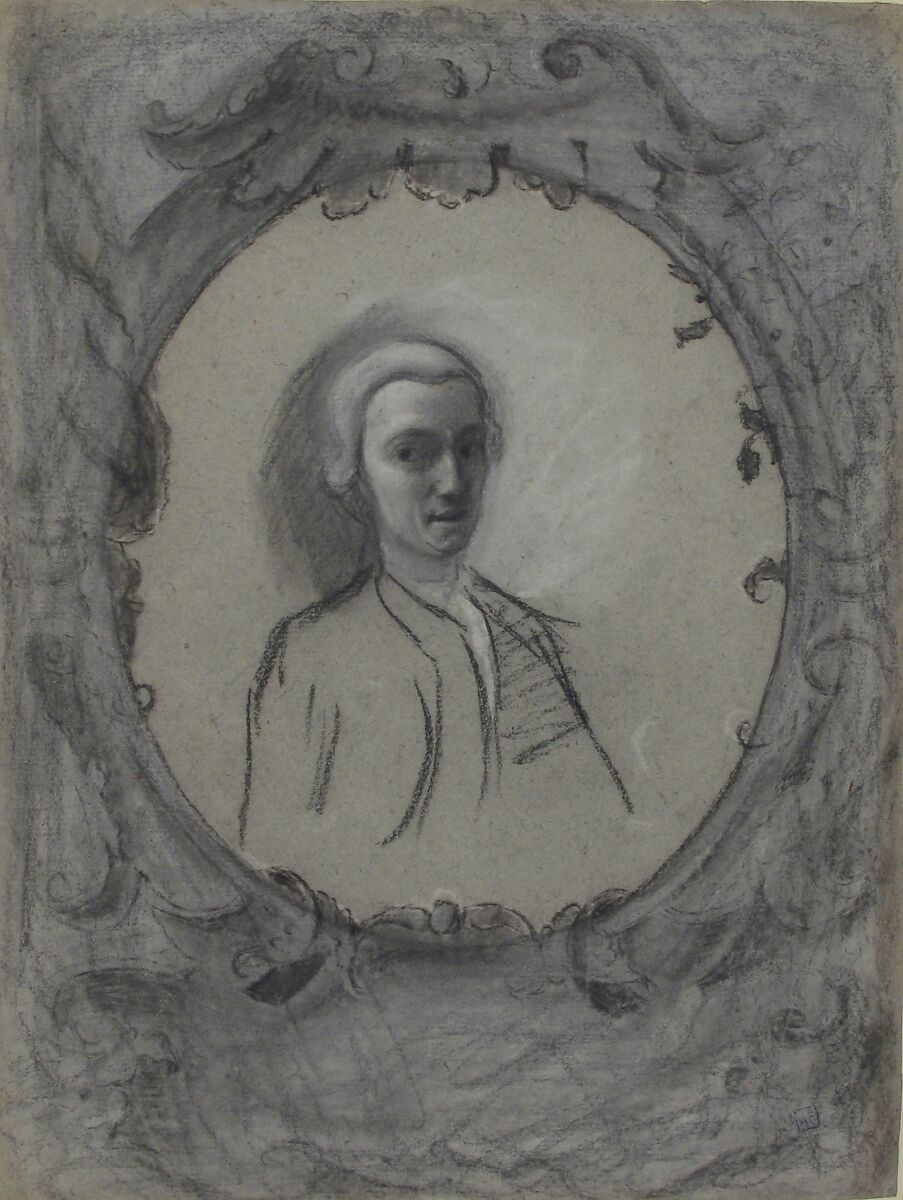 Portrait of a Man Wearing a Wig, Bartolommeo Nazari (Nazzari) (Italian, Clusone near Bergamo 1699–1758 Milan), Black chalk, stumped, highlighted with white, on gray-green paper
