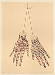 Poetic Body: Poem Dress of Circulation; Poem Gloves; Poem Eyes;Poem Ears, Lesley Dill (American, born Bronxville, New York, 1950), Lithographs, letterpress , collage