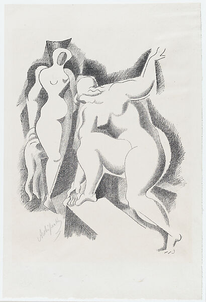 Two Female Nudes (Zwei Weibliche Akte), Alexander Archipenko (American (born Ukraine), Kiev 1887–1964 New York), Lithograph 