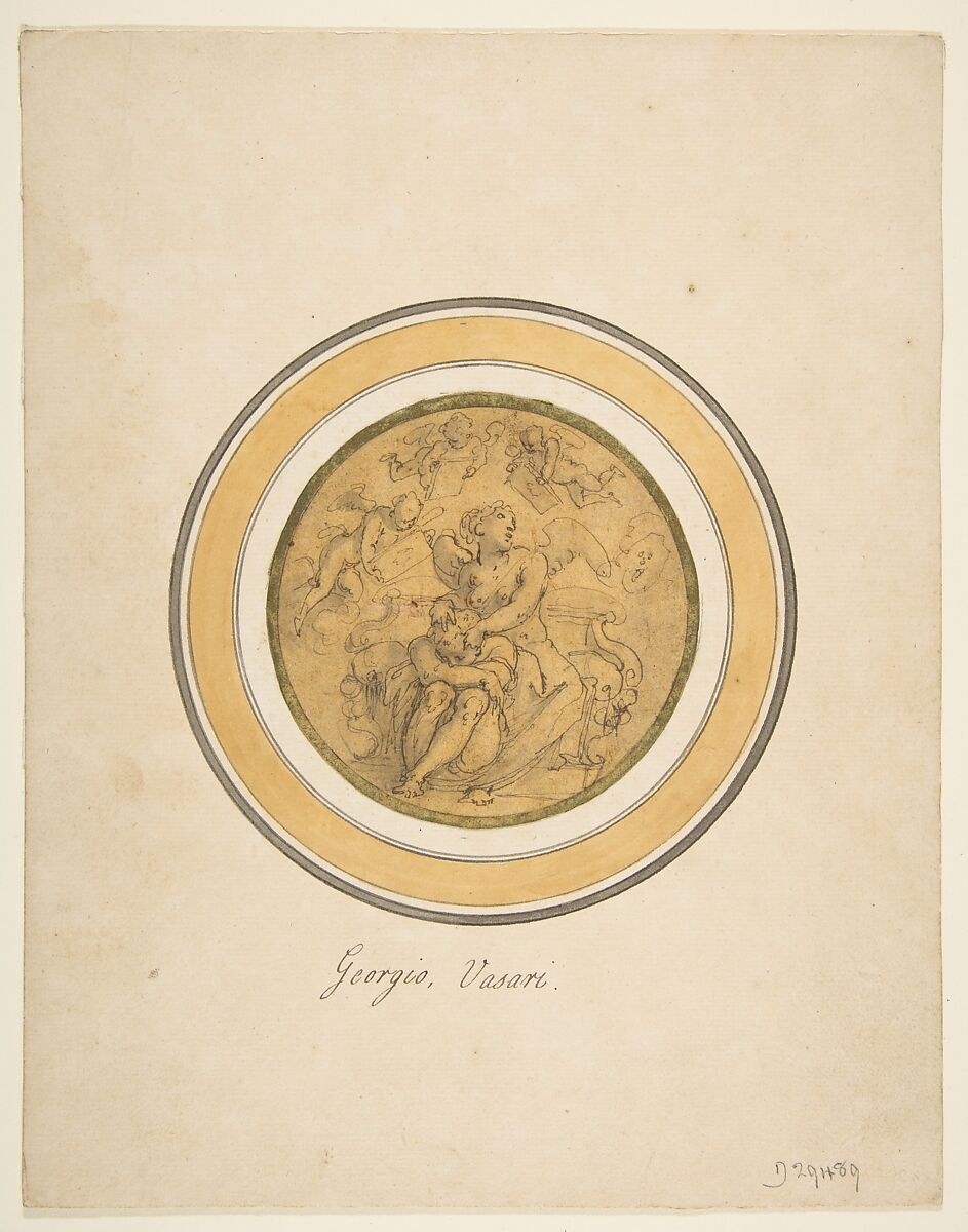 Allegory of Sleep, Giorgio Vasari (Italian, Arezzo 1511–1574 Florence), Pen and brown ink, brush and brown wash, over traces of red chalk