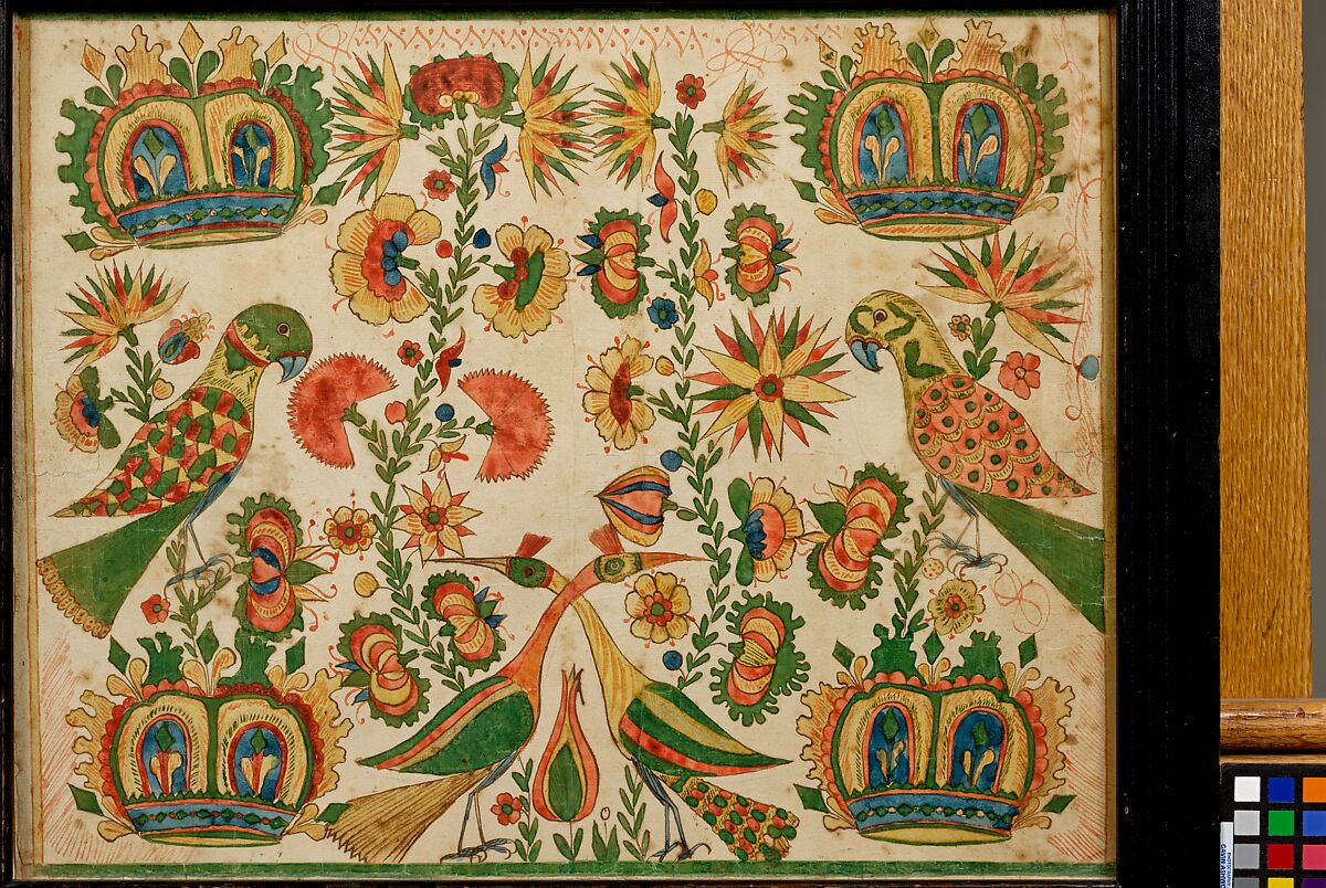 Fraktur, Johann Heinrich Otto (ca. 1733–ca. 1800), Watercolor, pen and iron gall ink, and graphite on off-white laid paper, American