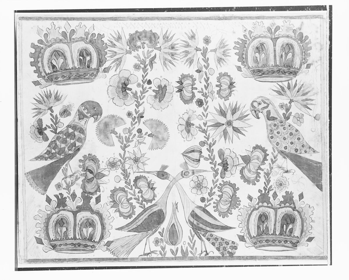 Fraktur, Johann Heinrich Otto (ca. 1733–ca. 1800), Watercolor, pen and iron gall ink, and graphite on off-white laid paper, American