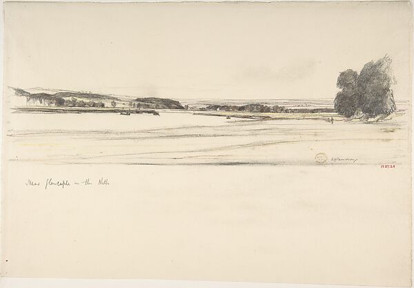 Near Glencaple on the Nith, Sir David Young Cameron (British, Glasgow, Scotland 1865–1945 Perth, Scotland), Graphite and colored chalk 