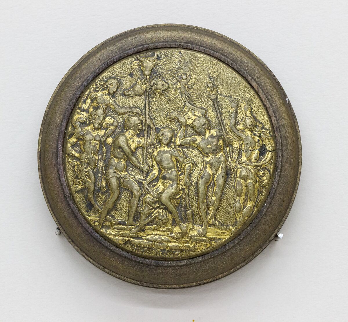 Plaque of Sword Pommel, Bronze, gold, North Italian 