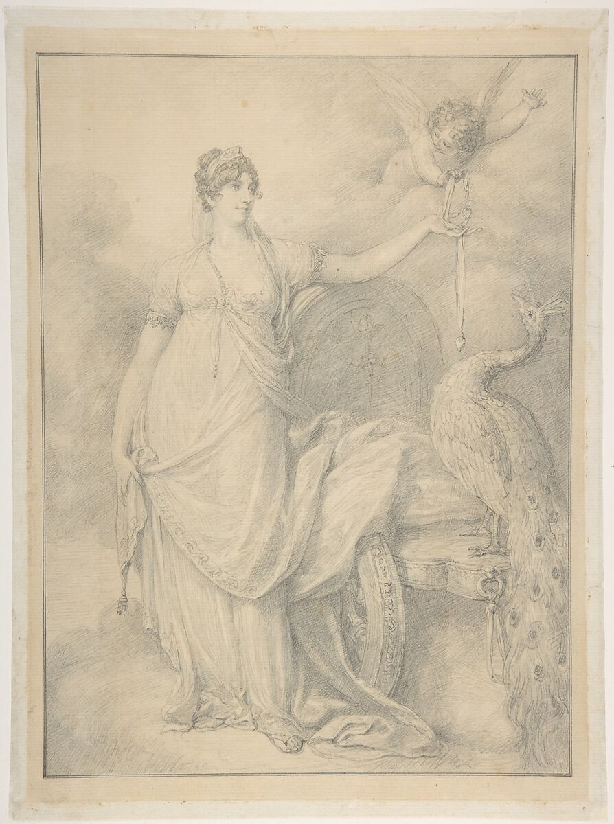 Lavinia, Countess Spencer as Juno, Richard Cosway (British, Oakford, Devon 1742–1821 London), Graphite 