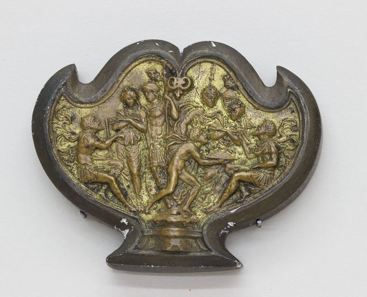 Plaque of Sword Pommel, Bronze, gold, Italian, Venice 