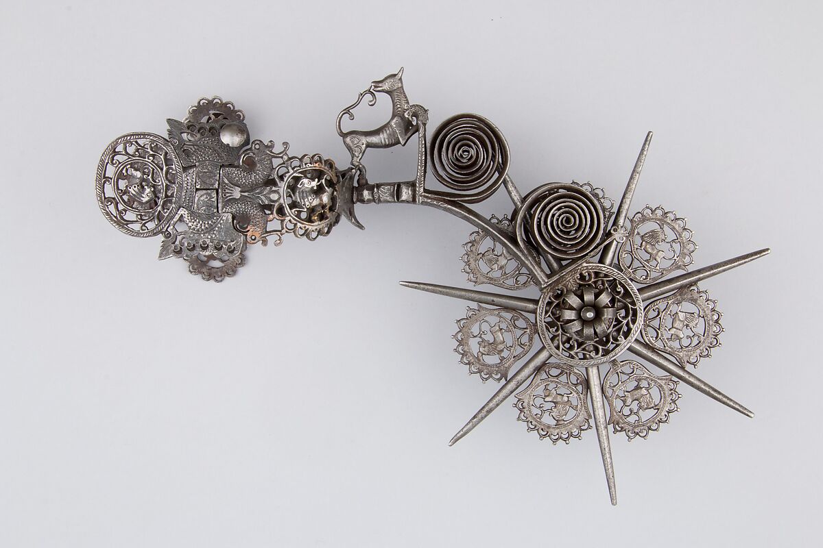 Pair of Rowel Spurs, Inscribed by Manuel Casco (Mexican, active 18th century), Iron, Mexican