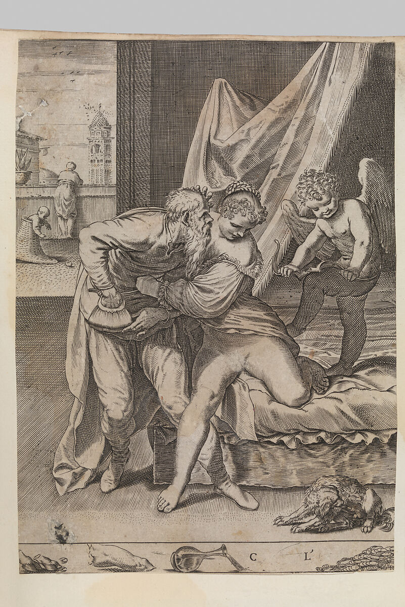 Ogni cosa vince l'oro, Agostino Carracci (Italian, Bologna 1557–1602 Parma), Engraving 