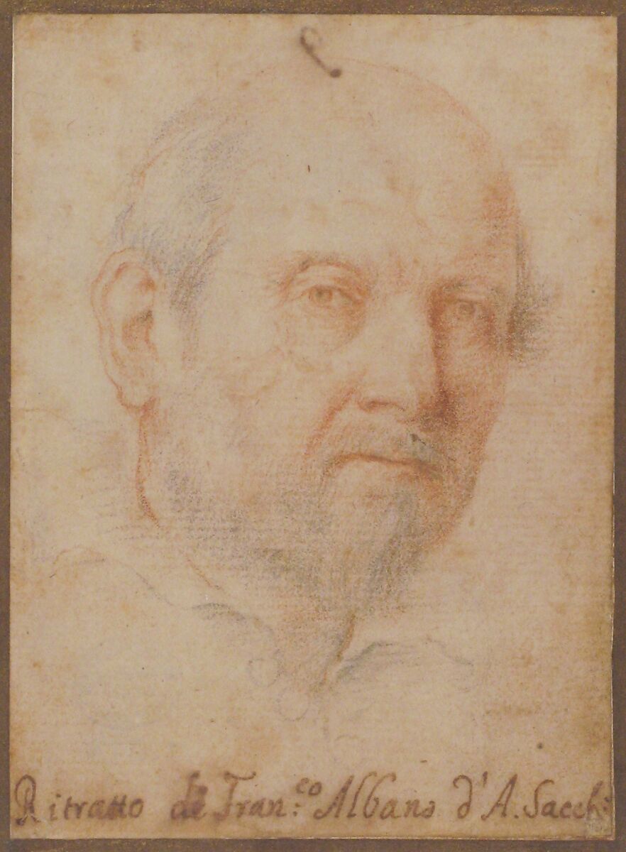 Portrait of a Man: Francesco Albani ?, Andrea Sacchi (Italian, Rome (?) ca. 1599–1661 Rome), Red and black chalk