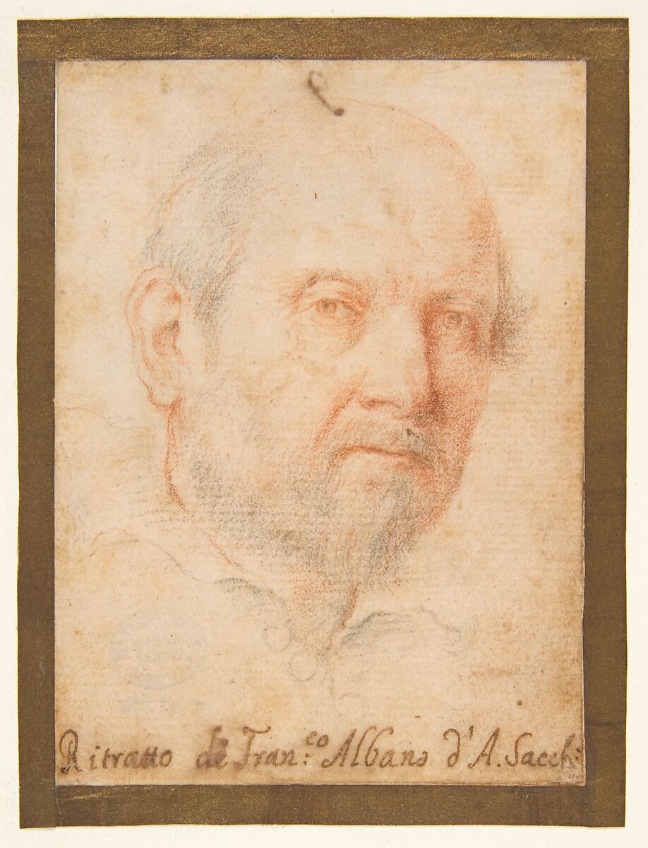 Portrait of a Man: Francesco Albani ?, Andrea Sacchi (Italian, Rome (?) ca. 1599–1661 Rome), Red and black chalk 