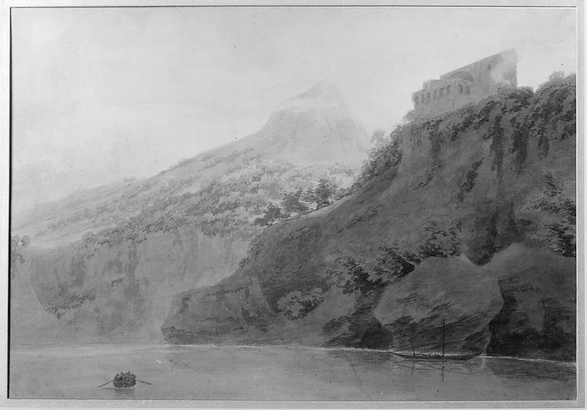 On the Gulf of Salerno near Vietri, John Robert Cozens (British, London 1752–1797 London), Brush and watercolor over faint traces of graphite