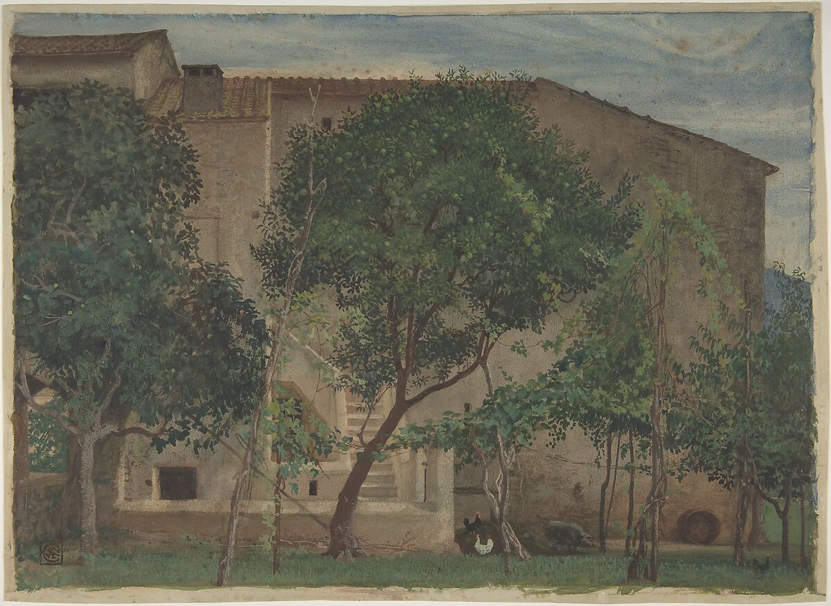 Italian Farmhouse, Walter Crane (British, Liverpool 1845–1915 Horsham), Watercolor and gouache (bodycolor) 