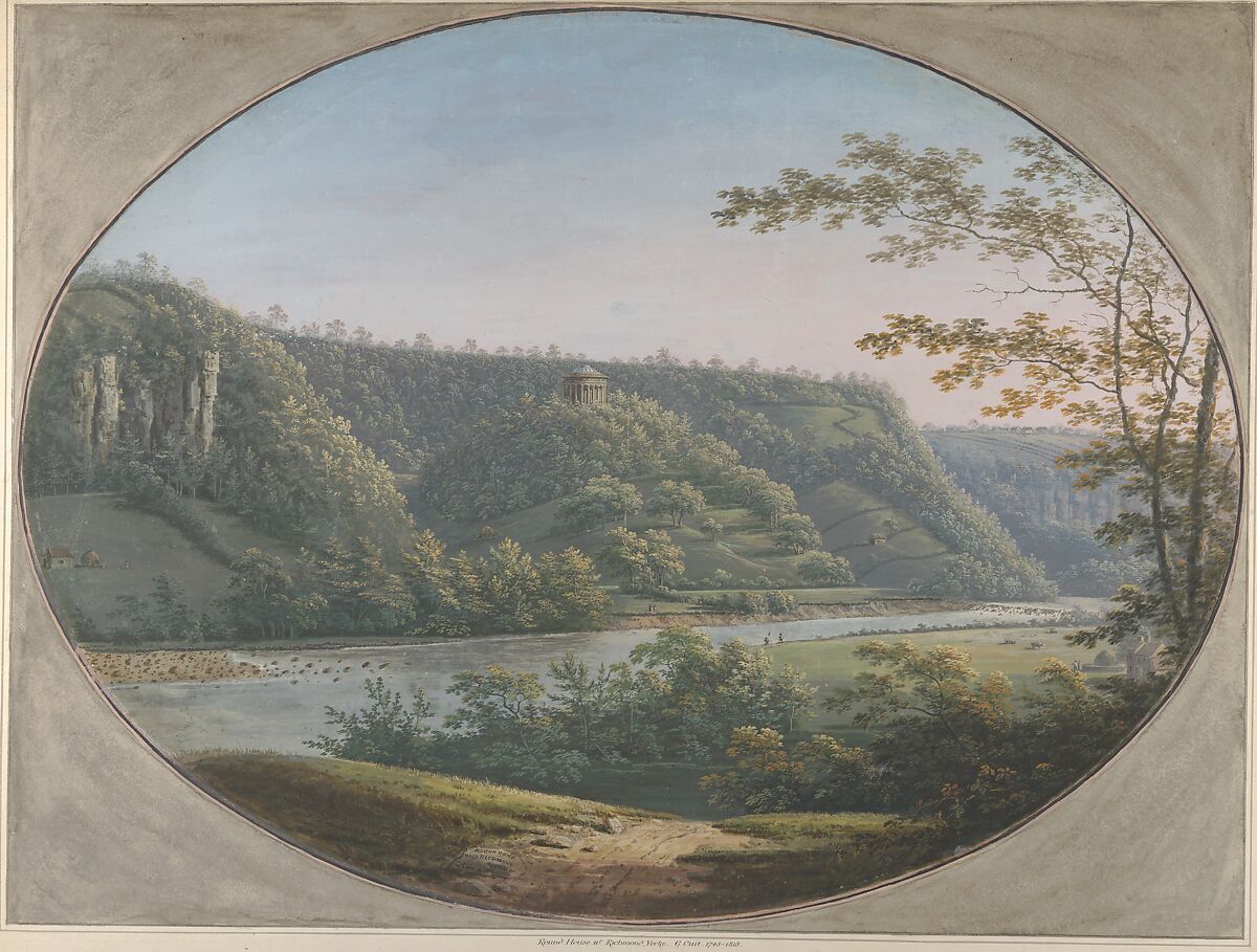 View of the Round Howe near Richmond, Yorkshire, George Cuit the Elder (British, Moulton, Yorkshire 1743–1818 Richmond, Yorkshire), Gouache (bodycolor) 