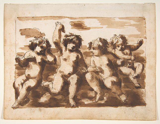 Four Putti on Clouds