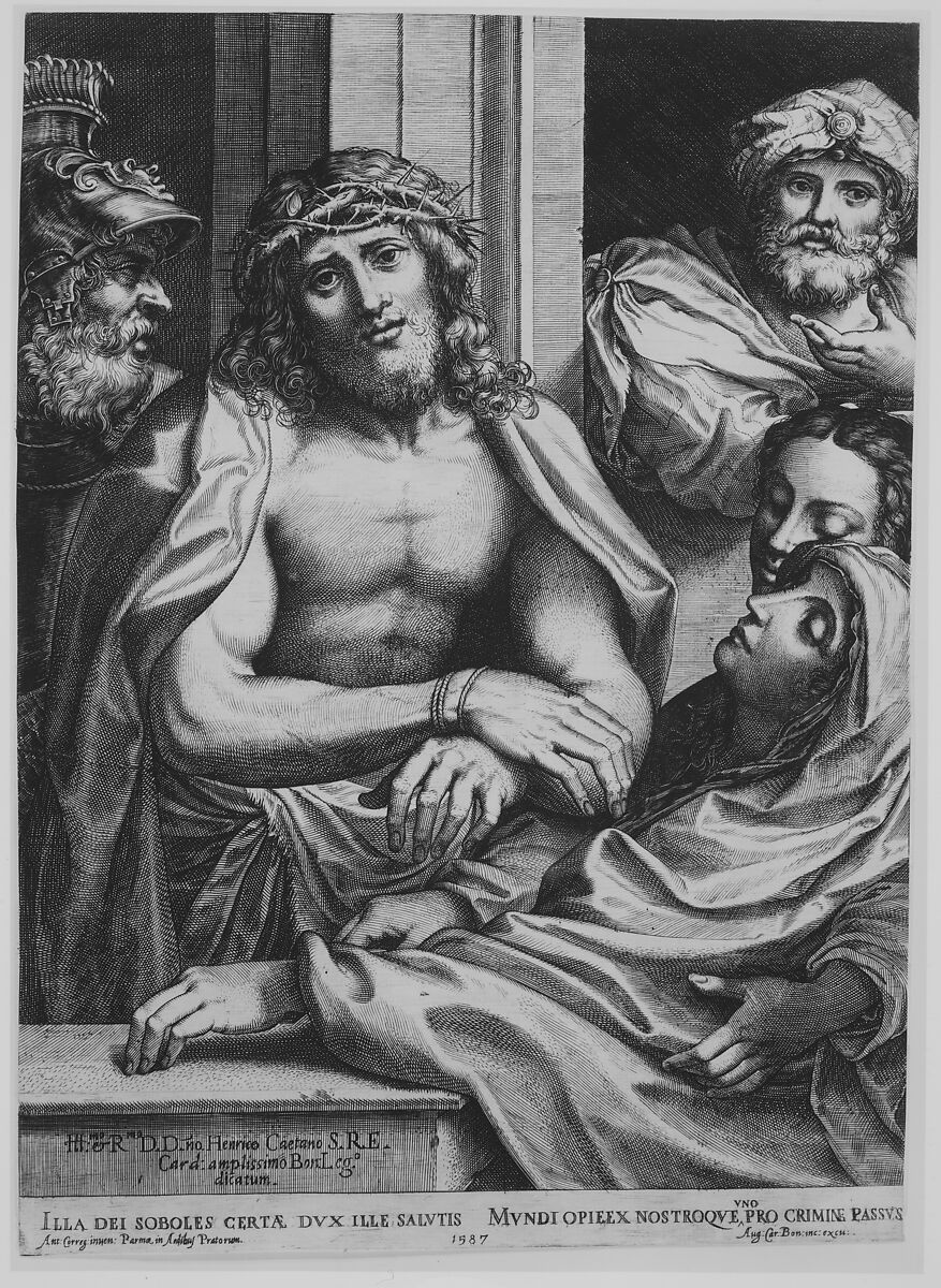 Ecce Homo, Agostino Carracci (Italian, Bologna 1557–1602 Parma), Engraving 