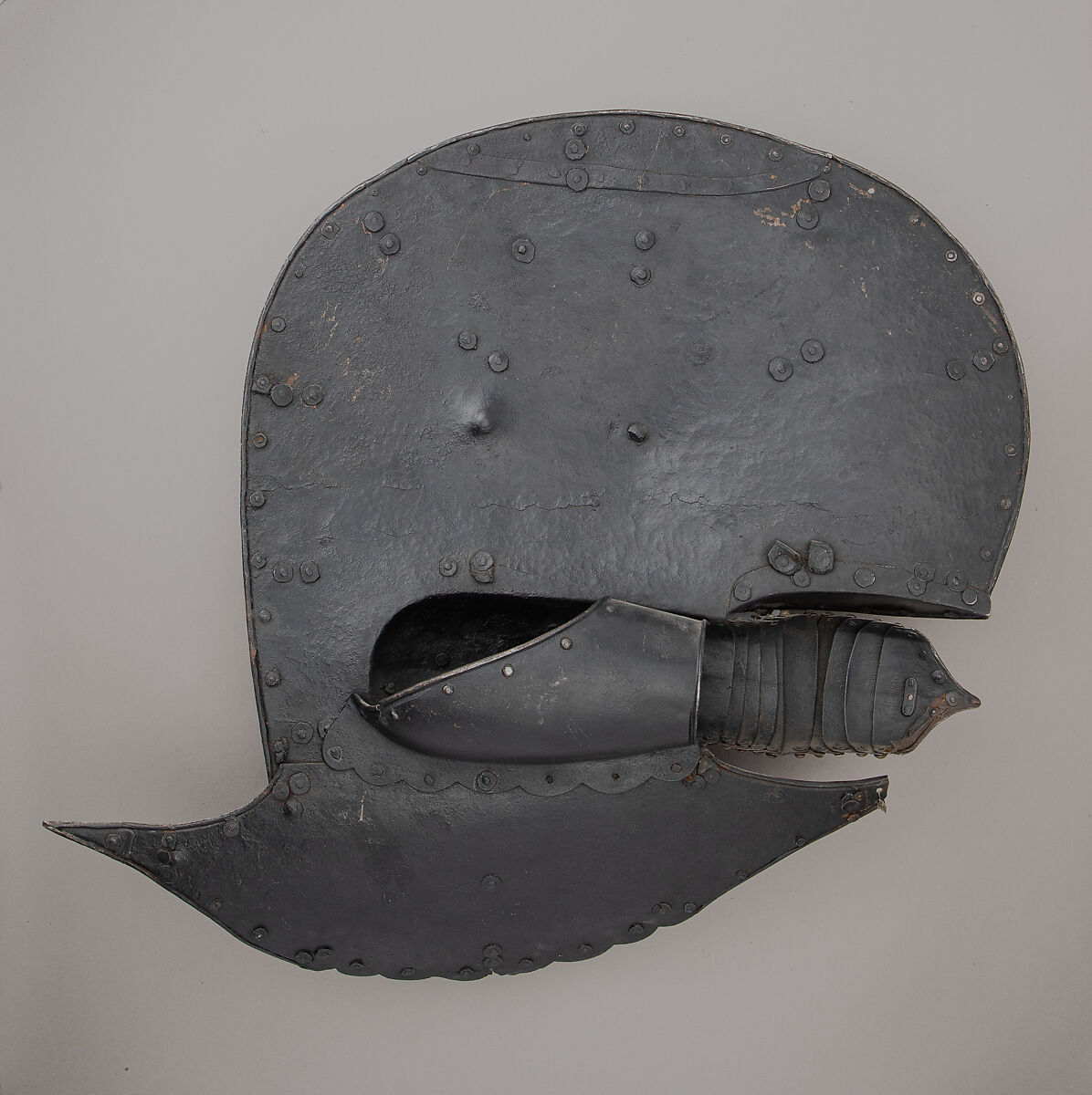 Gauntlet Shield, Steel, brass, leather, German