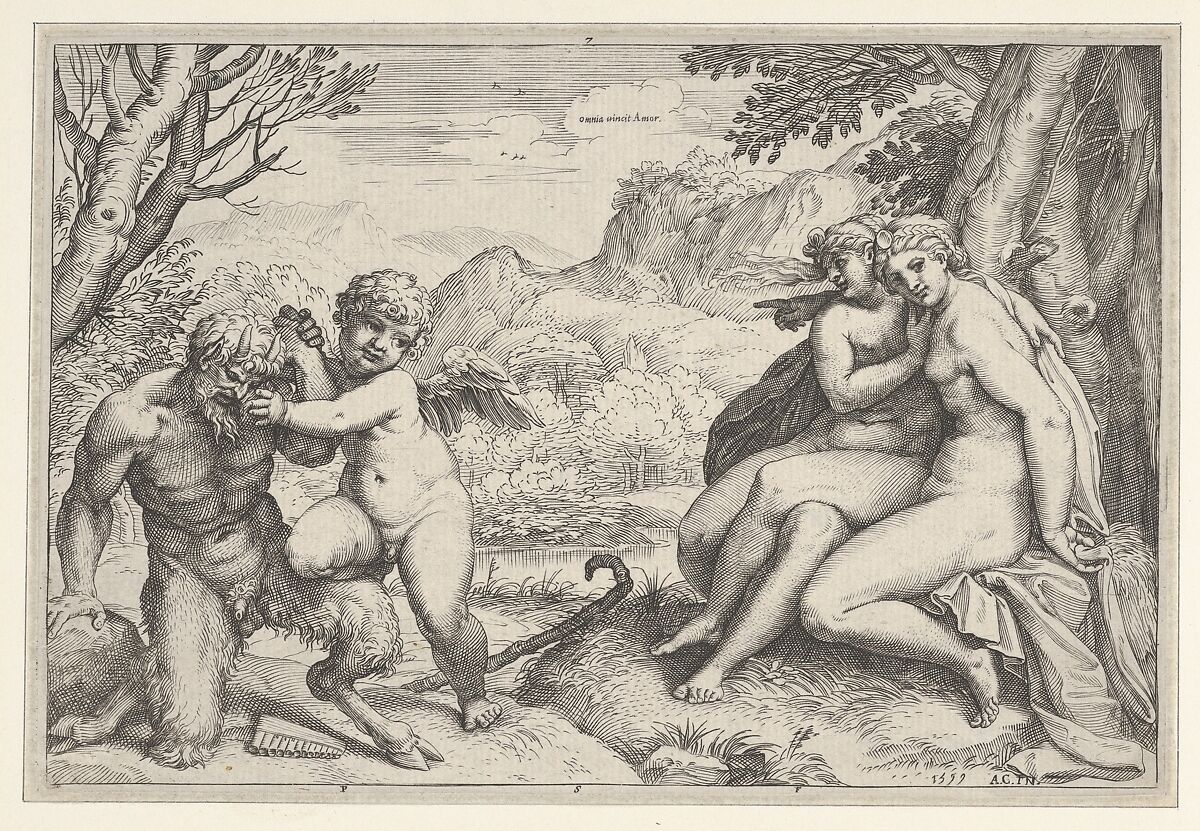 Omnia Vincit Amor, Agostino Carracci  Italian, Engraving