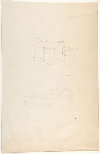 Floorplan of a Bedroom and Sketch of a Bed with 