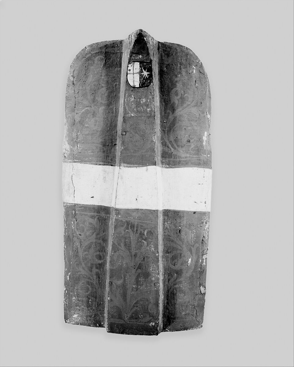 Archer's Shield (Pavise), Wood, gesso, pigment, Austrian, Klausen 