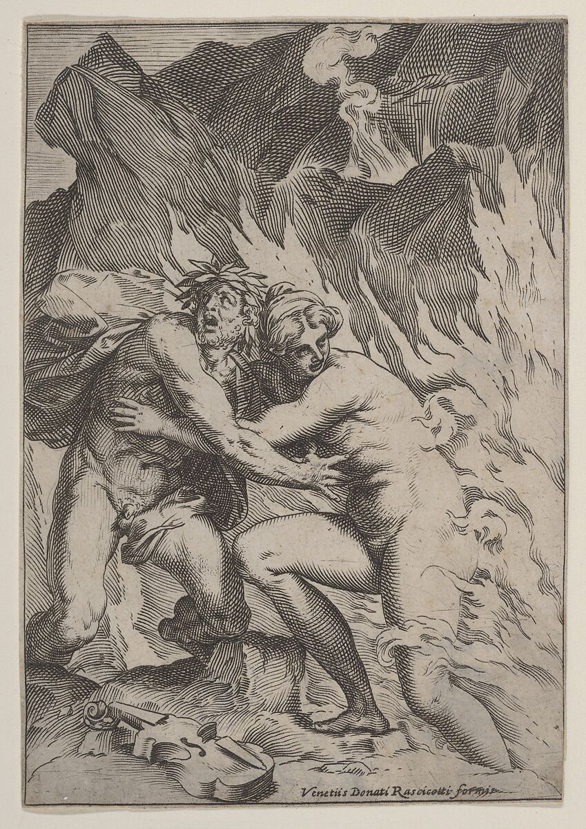 Orpheus and Eurydice, Agostino Carracci  Italian, Engraving, second state