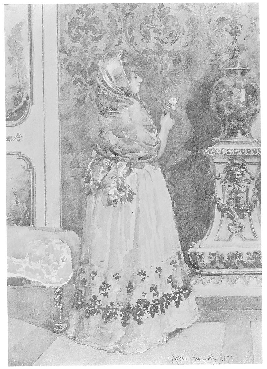 The Miniature, Attilio Simonetti (Italian, Rome 1843–1925 Rome), Watercolor
