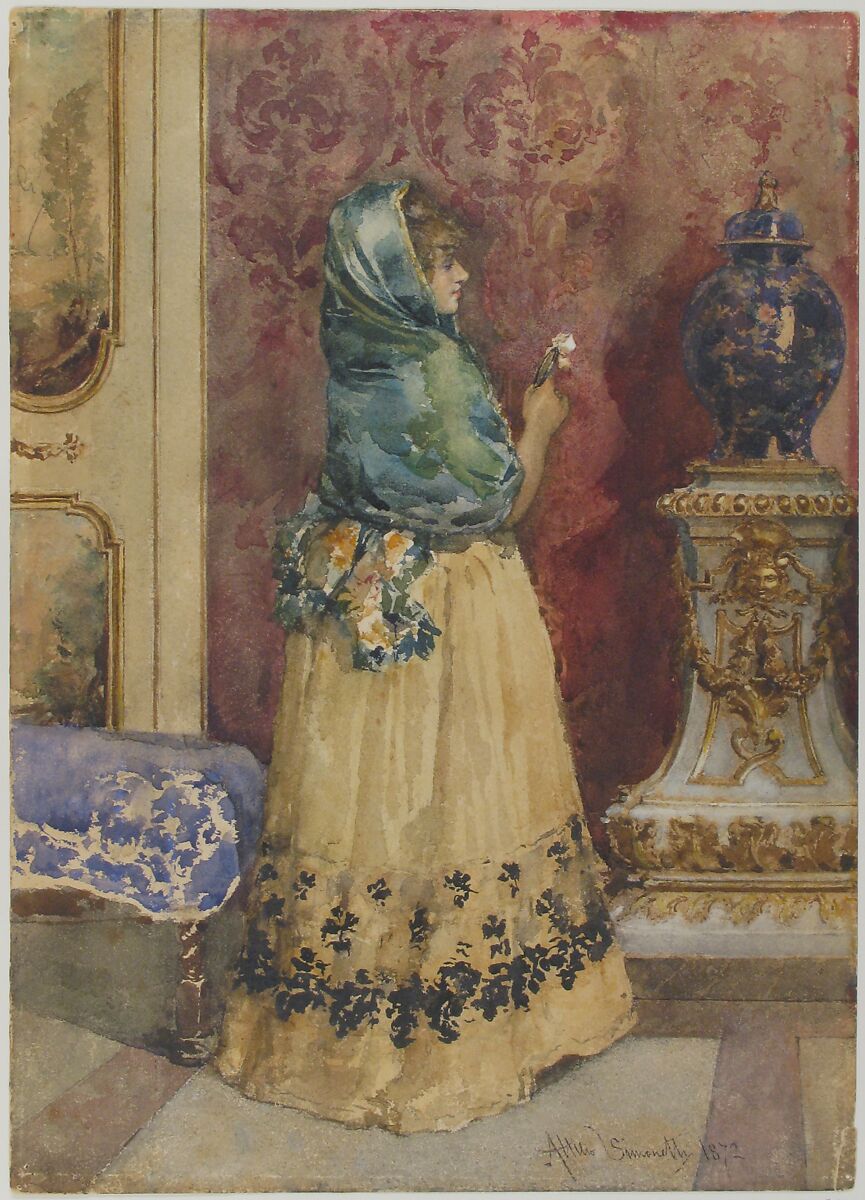 The Miniature, Attilio Simonetti (Italian, Rome 1843–1925 Rome), Watercolor