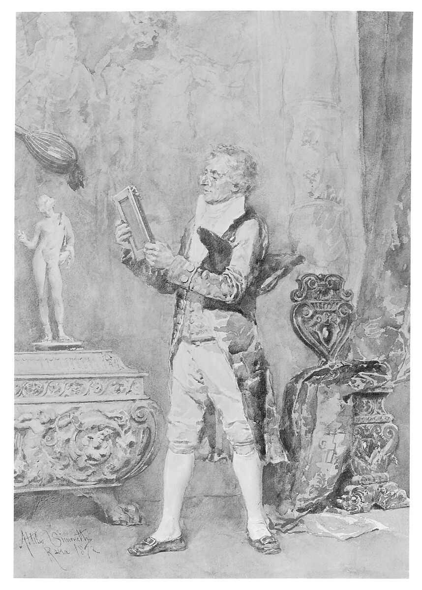 The Amateur, Attilio Simonetti (Italian, Rome 1843–1925 Rome), Watercolor