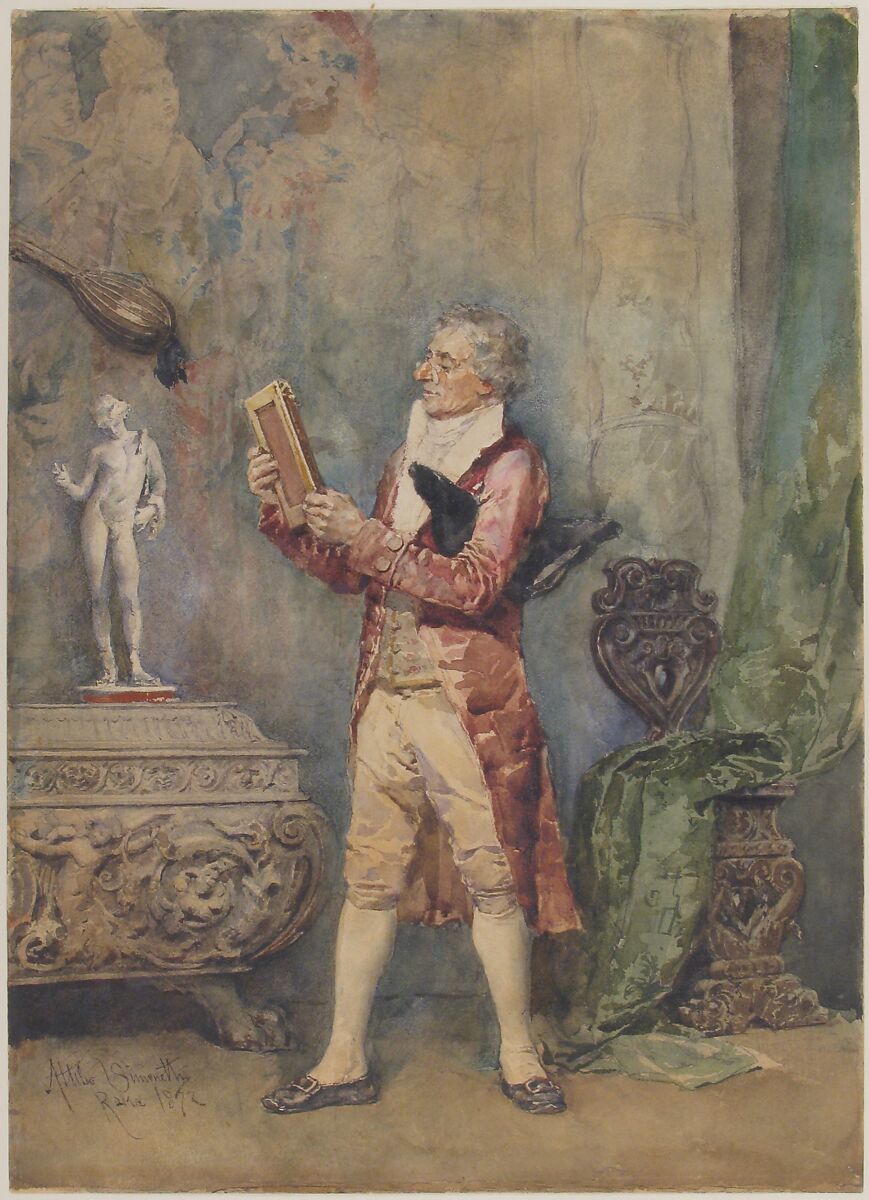 The Amateur, Attilio Simonetti (Italian, Rome 1843–1925 Rome), Watercolor