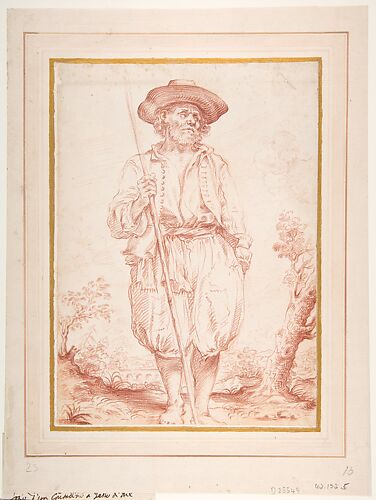 Standing Countryman Holding a Staff