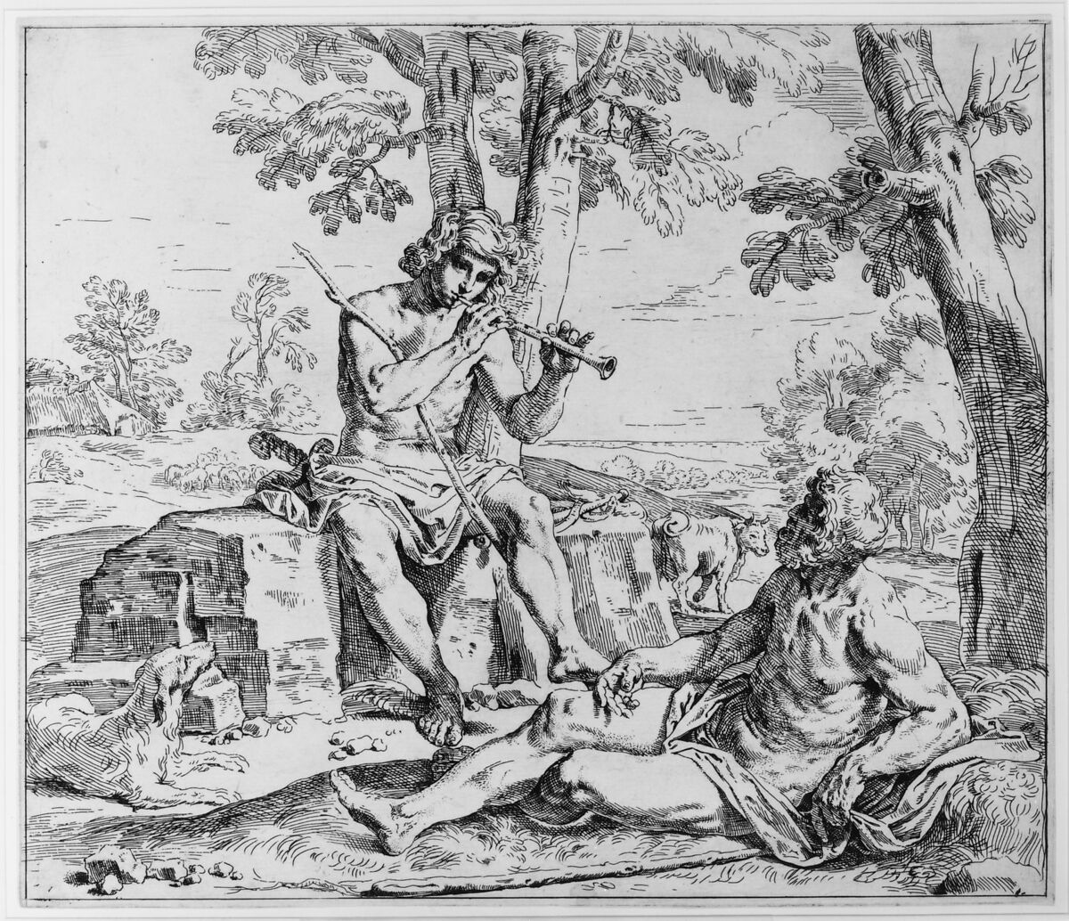 Mercury and Argus, Simone Cantarini (Italian, Pesaro 1612–1648 Verona), Etching