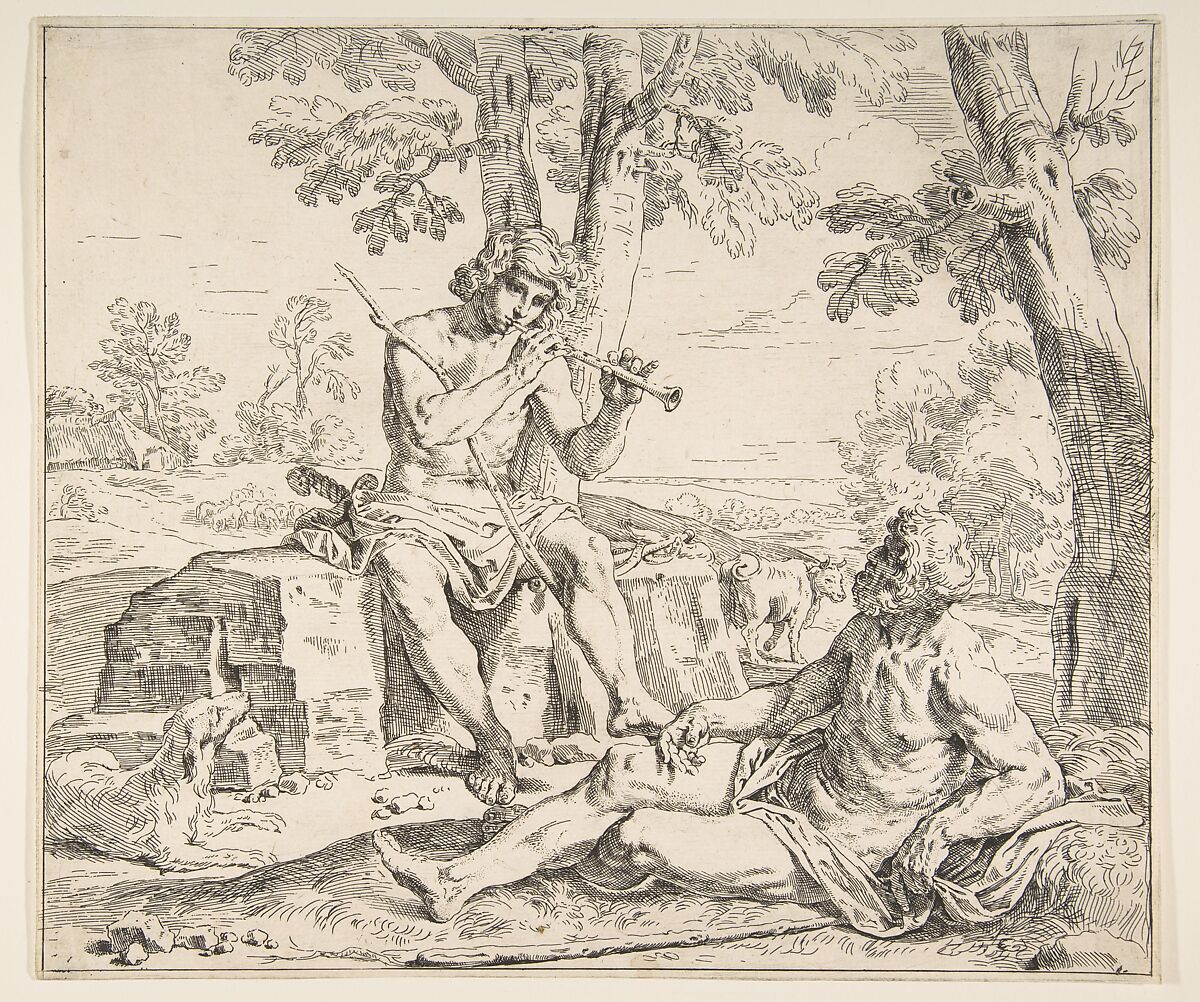 Mercury and Argus, Simone Cantarini (Italian, Pesaro 1612–1648 Verona), Etching 