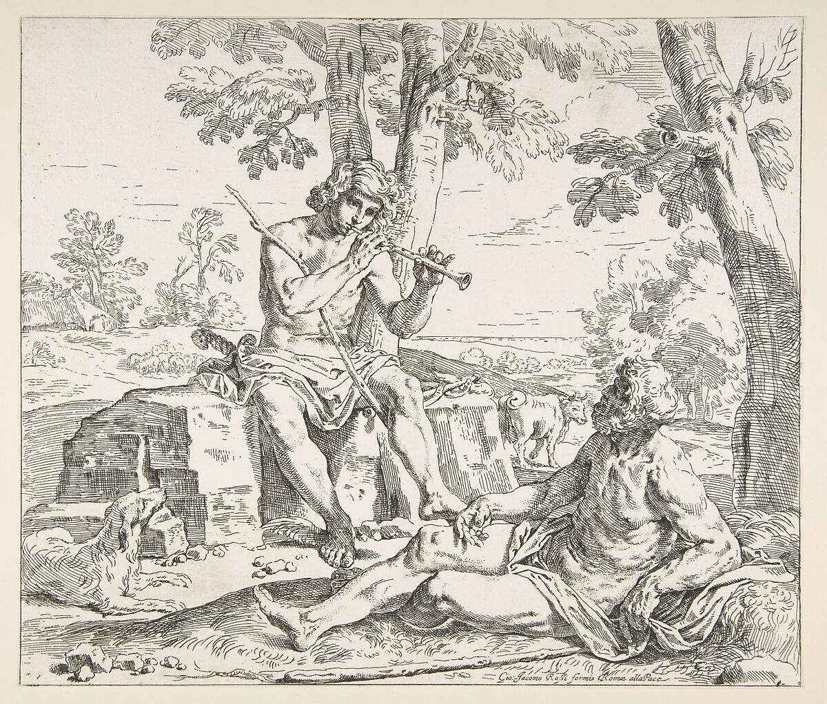 Mercury and Argus, Simone Cantarini (Italian, Pesaro 1612–1648 Verona), Etching 