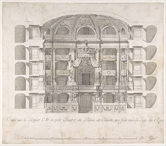 Transverse Section of the Small Theater in the Palace of Caserta with a View Towards the Royal Box