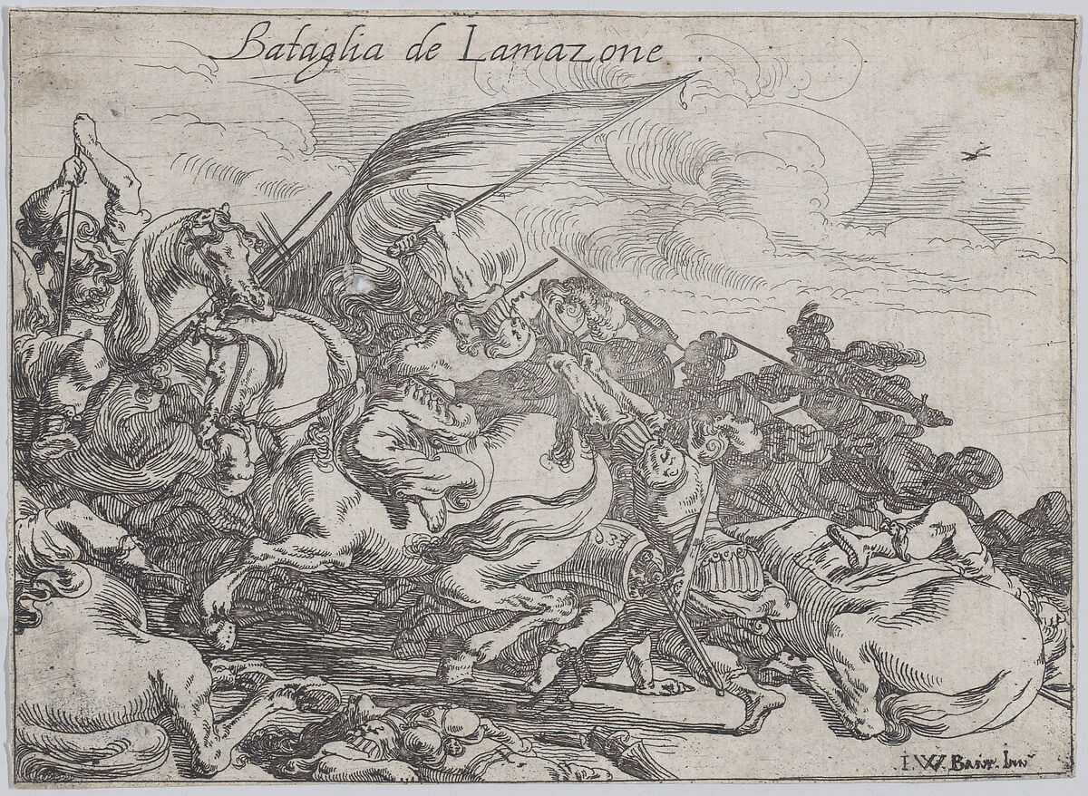 Bataglia de L'Amazone, from "Battles of Different Nations" (Capricci di varie battaglie), Johann Wilhelm Baur (German, Strasbourg 1607–1642 Vienna), Etching 